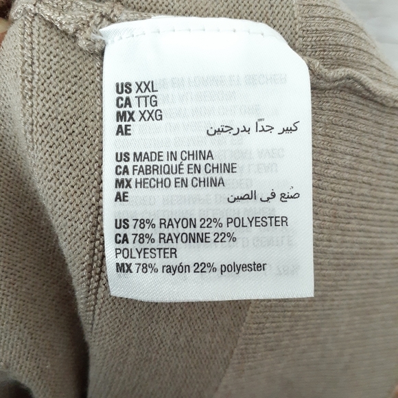 Karen Scott Open Front Cardigan XXL Tan 538 - Picture 5 of 6